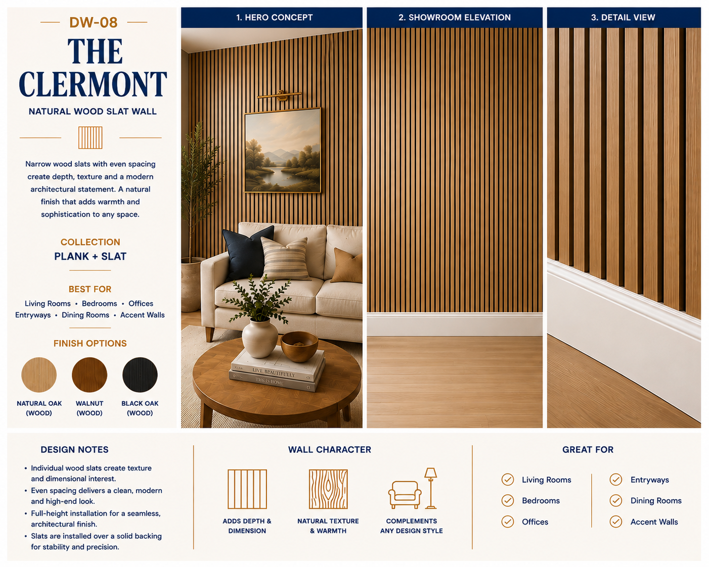 The Clermont — full view, elevation and detail by Dora Wall Co.